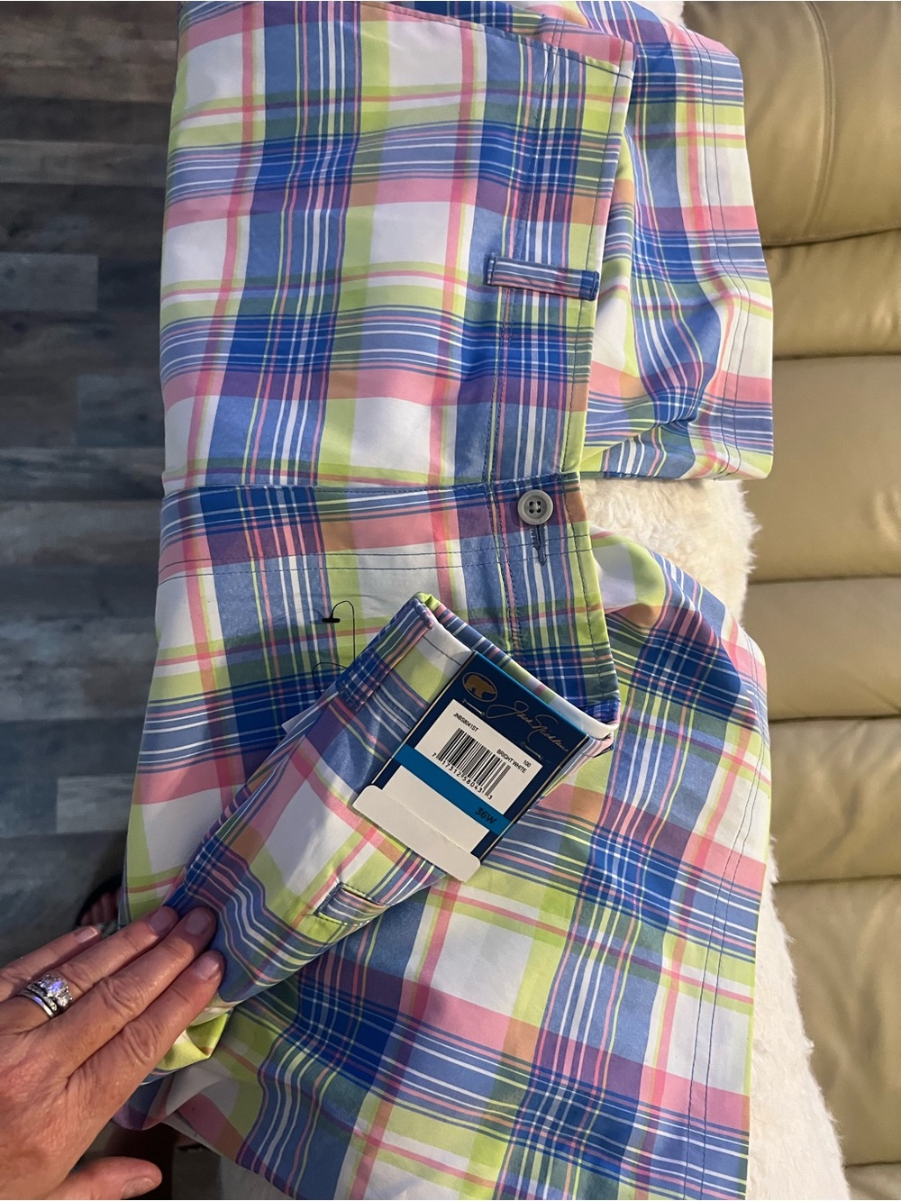 Men's Pastel Plaid Casual Shorts - Multicolor